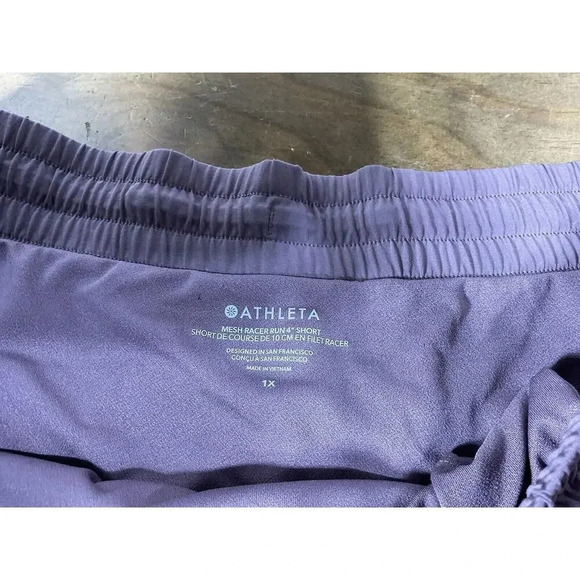Athleta Mesh Racer Run Short 4” Purple Womens Athletic Shorts 1X - Picture 5 of 11